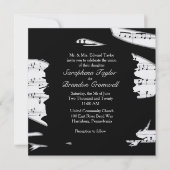 Einladung zur Hochzeit abstrakter Schwarz-Weiß-Mus (Vorderseite)