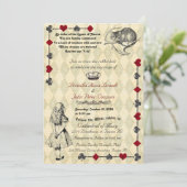 Einladung zur Hochzeit "Alice im Wunderland" 12x18 (Stehend Vorderseite)