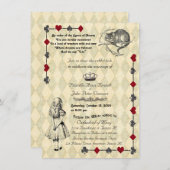 Einladung zur Hochzeit "Alice im Wunderland" 4x6 (Vorne/Hinten)