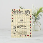 Einladung zur Hochzeit "Alice im Wunderland" 4x6 (Stehend Vorderseite)