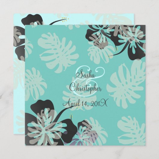 Einladung zur Hochzeit Aloha/Luau (Vorne/Hinten)