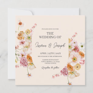 Einladung zur Hochzeit am eleganten Florplatz