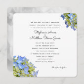 Einladung zur Hochzeit am hellblauen Blumenplatz (Vorne/Hinten)