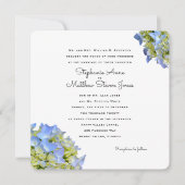 Einladung zur Hochzeit am hellblauen Blumenplatz (Vorderseite)