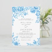 Einladung zur Hochzeit am hellblauen Grenzübergang (Stehend Vorderseite)