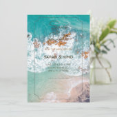 Einladung zur Hochzeit am Meer (Stehend Vorderseite)