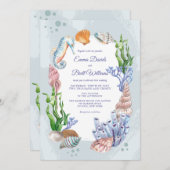 Einladung zur Hochzeit am Meer (Vorne/Hinten)