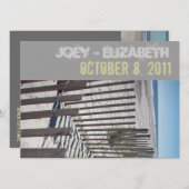 Einladung zur Hochzeit am modernen Strand (Vorne/Hinten)