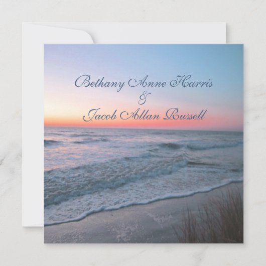 Einladung zur Hochzeit am Strand (Vorderseite)