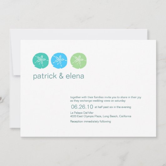 Einladung zur Hochzeit am Strand (Vorderseite)