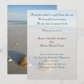 Einladung zur Hochzeit am Strand (Vorne/Hinten)