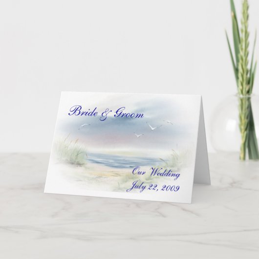 Einladung zur Hochzeit am Strand (Vorderseite)