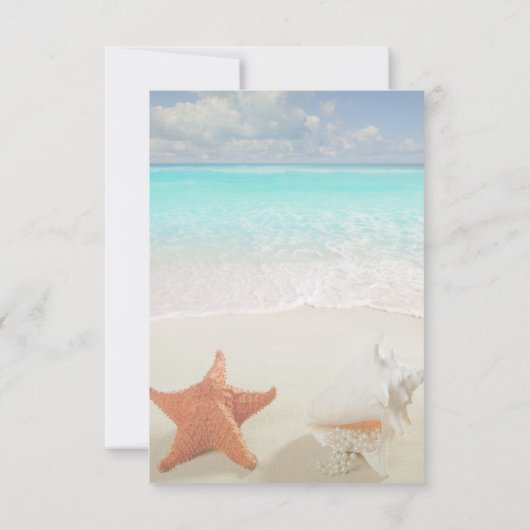 Einladung zur Hochzeit am Strand (Rückseite)