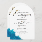 Einladung zur Hochzeit am Strand |Küstenziel (Vorne/Hinten)