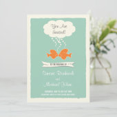 Einladung zur Hochzeit am Strand mit Küssen von Fi (Stehend Vorderseite)