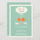 Einladung zur Hochzeit am Strand mit Küssen von Fi (Vorne/Hinten)