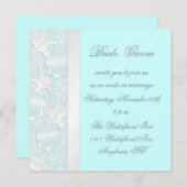 Einladung zur Hochzeit am Strand mit Seehecht und (Vorne/Hinten)