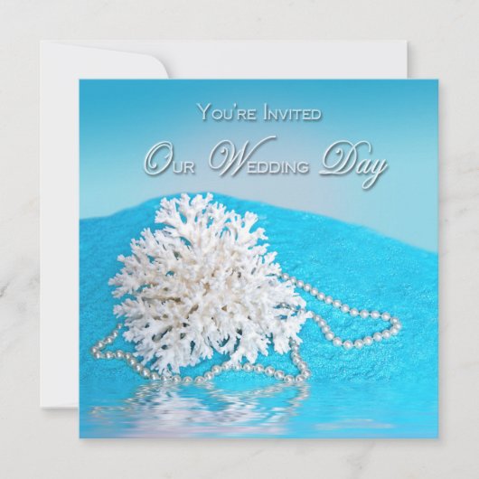 Einladung zur Hochzeit am Strand - MUSCHEL/STRAND (Vorderseite)