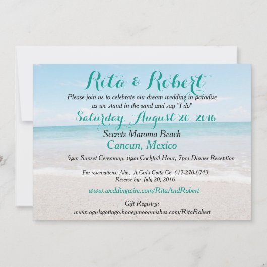 Einladung zur Hochzeit am Strand - Ocean I Art on (Vorderseite)