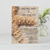 Einladung zur Hochzeit am Strand: Starfish in Sand (Stehend Vorderseite)