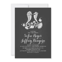 Einladung zur Hochzeit am Strand von Chalkboard