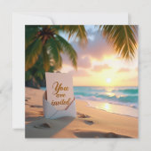 Einladung zur Hochzeit am tropischen Strand (Vorderseite)
