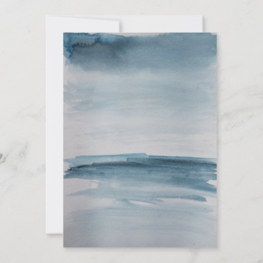 Einladung zur Hochzeit an der Küste, Ozeanblau (Rückseite)