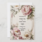 Einladung zur Hochzeit an der Peony-Grenze (Vorderseite)