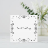 Einladung zur Hochzeit an der schwarzen Grenze (Stehend Vorderseite)