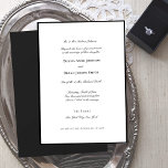 Einladung zur Hochzeit an der schwarzen Grenze<br><div class="desc">Elegante Schwarz-Weiß-Hochzeitseinladung mit dünner schwarzer Grenze,  verschönert mit kalligraphischen Schriftart. Ideal für klassische Hochzeiten. Sie können die Textplatzierung an Ihren Anzug anpassen,  entfernen oder anpassen.</div>