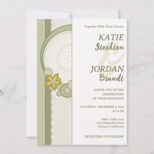 Einladung zur Hochzeit an grünen Grenzen (Vorderseite)