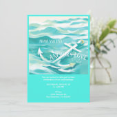 Einladung zur Hochzeit Anchor der Liebe in einem M (Stehend Vorderseite)