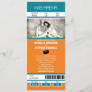 Einladung zur Hochzeit aquamariner und orangefarbe