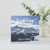 Einladung zur Hochzeit. Atmosphärische Schneeberge (Stehend Vorderseite)