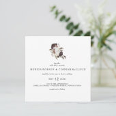 Einladung zur Hochzeit auf dem Burgundy Boho Flora (Stehend Vorderseite)