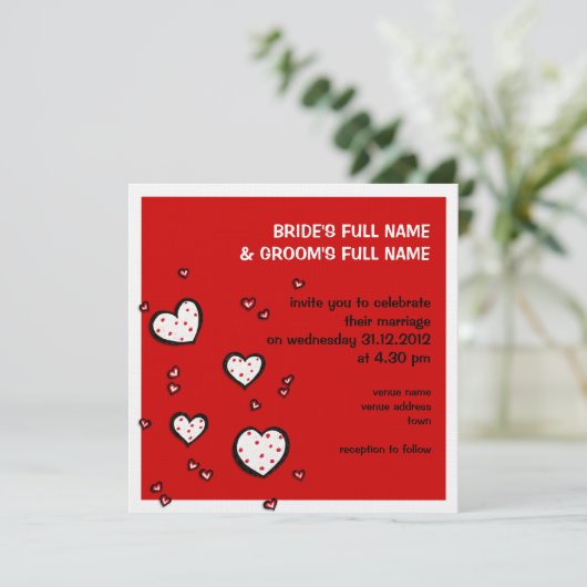 Einladung zur Hochzeit auf dem Roten Platz (Stehend Vorderseite)