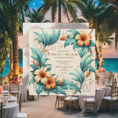 Einladung zur Hochzeit auf dem tropischen Iridesce