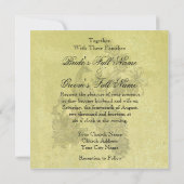 Einladung zur Hochzeit auf dem Vintagen Pfauenplat (Rückseite)