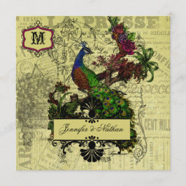 Einladung zur Hochzeit auf dem Vintagen Pfauenplat