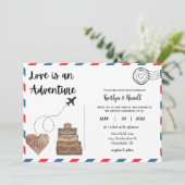 Einladung zur Hochzeit auf der Postkarte - Hochzei (Stehend Vorderseite)