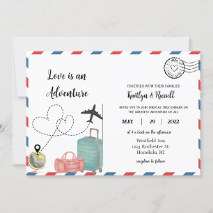Einladung zur Hochzeit auf der Postkarte - Hochzei