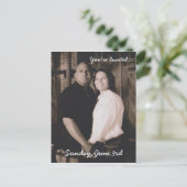 Einladung zur Hochzeit auf Postkarte (Stehend Vorderseite)