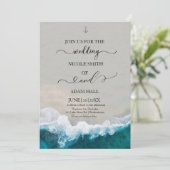 Einladung zur Hochzeit auf See/Wave (Stehend Vorderseite)