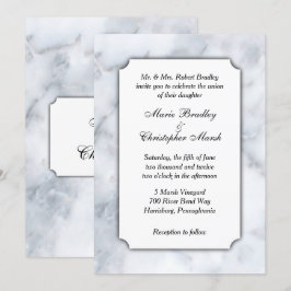 Einladung zur Hochzeit aus weißem Marmor