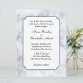 Einladung zur Hochzeit aus weißem Marmor (Stehend Vorderseite)
