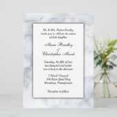 Einladung zur Hochzeit aus weißem Marmor (Stehend Vorderseite)