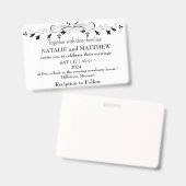 Einladung zur Hochzeit Ausweis (Vorder- & Rückseite)