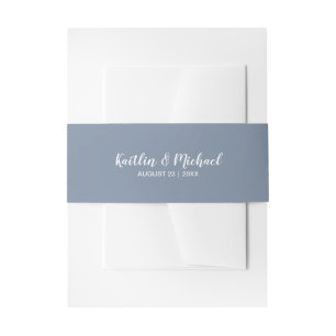 Einladung zur Hochzeit - Bauchband 2 Dusty Blue Einladungsbanderole