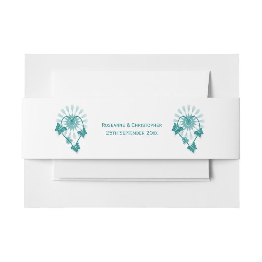 Einladung zur Hochzeit Bauchband Aquamarine Schmet Einladungsbanderole (Vorderseite Beispiel)