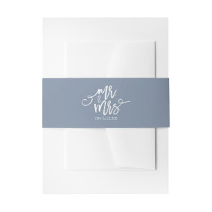 Einladung zur Hochzeit / Bauchband Dusty Blue Einladungsbanderole